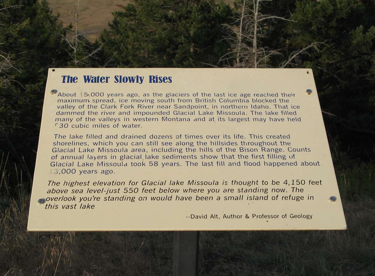 Glacial Lake Missoula Interp Sign