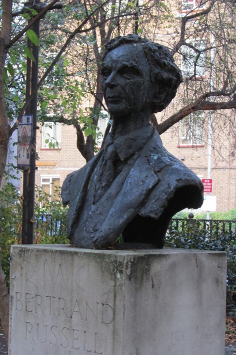 Bertrand Russell Bust in Red Lion Square in Bloomsbury